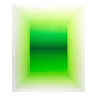 Contemporary Abstract Acrylic on Canvas "Adjusted Light (Green Light)" by Andy Harwood For Sale