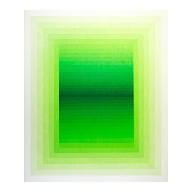 Contemporary Abstract Acrylic on Canvas "Adjusted Light (Green Light)" by Andy Harwood For Sale