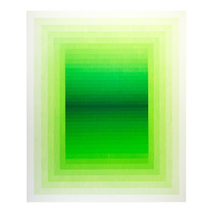 Contemporary Abstract Acrylic on Canvas "Adjusted Light (Green Light)" by Andy Harwood