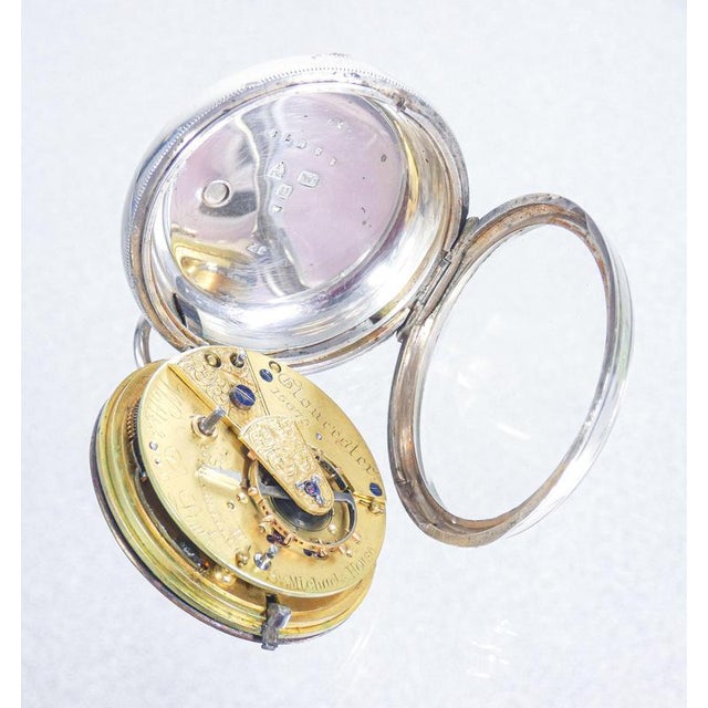 English Silver Pocket Watch, 1890s For Sale - Image 3 of 18