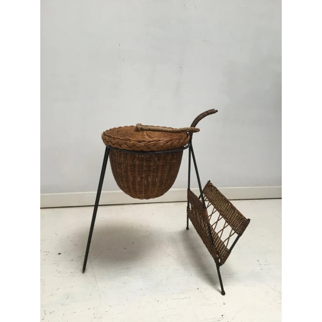 Mid-Century Rattan Magazine Rack For Sale - Image 10 of 11