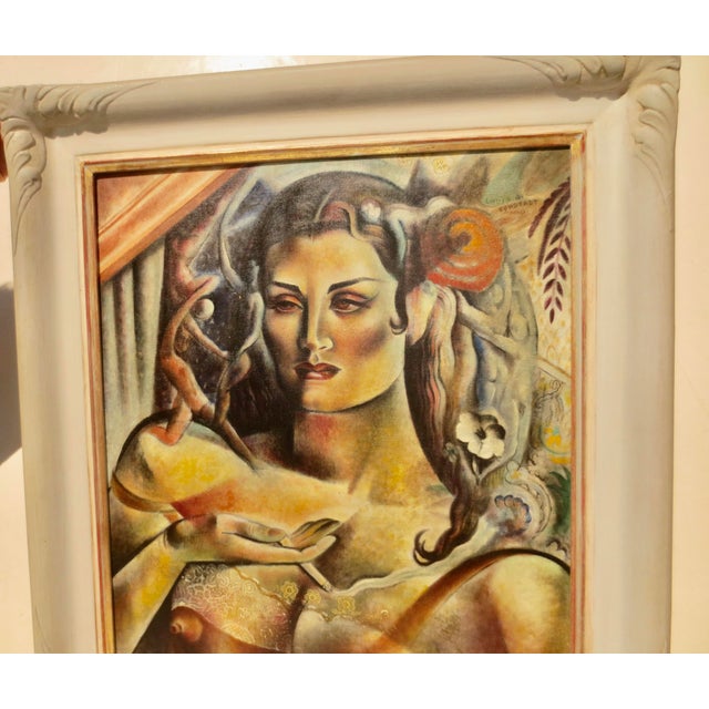 Bronze Louis Ferstadt Painting of the Demi Mode Female Impersonator Circa 1930s For Sale - Image 8 of 11