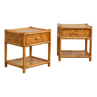 Nightstands in Pressed Bamboo, 1970s, Set of 2 For Sale