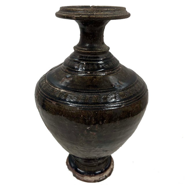 Antique Khmer Angkor Period Stoneware Baluster Vase For Sale - Image 14 of 18