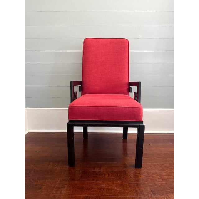Mid 20th Century Michael Taylor Ebonized Mahogany Greek Key Arm Chair For Sale In Nashville - Image 6 of 6