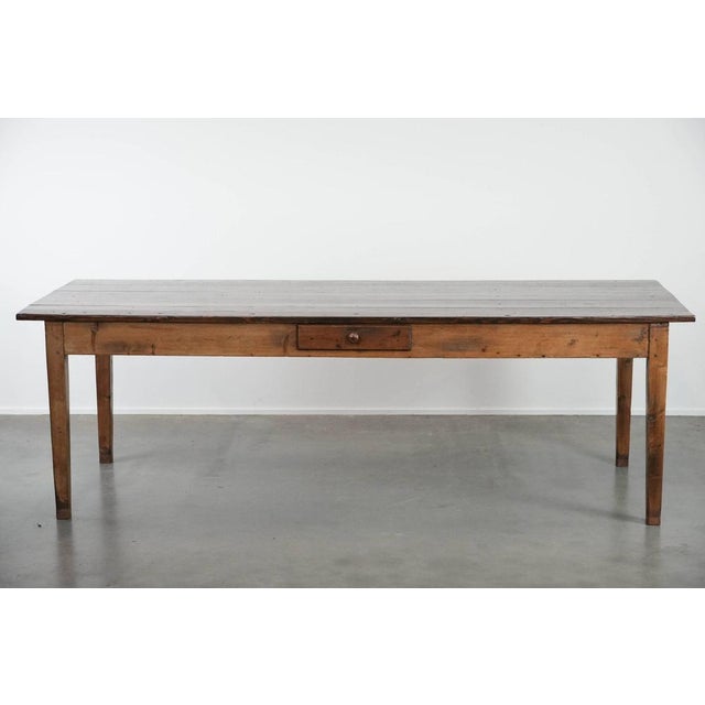 Large French Farm Dining Table with Two Drawers For Sale - Image 5 of 18