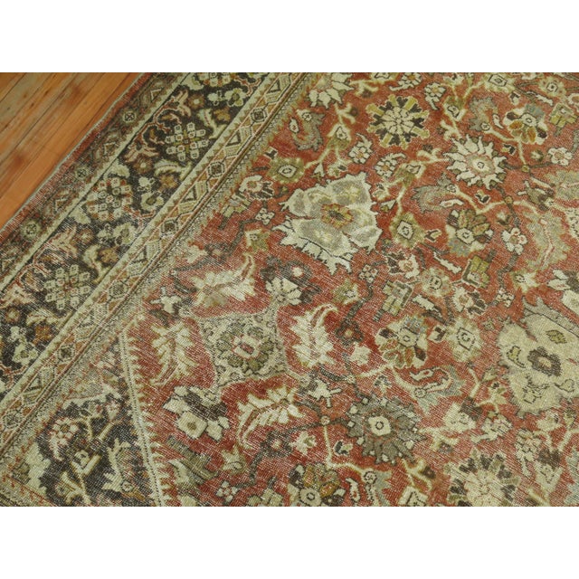 Antique Zabihi Collection Persian Mahal Room Size Rustic Rug - 7'11" x 12'3" For Sale - Image 10 of 10