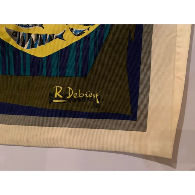 Vintage Mid-Century Robert Debieve “Les Remailleur De Filets” French Modernist Artwork Tapestry For Sale - Image 11 of 13