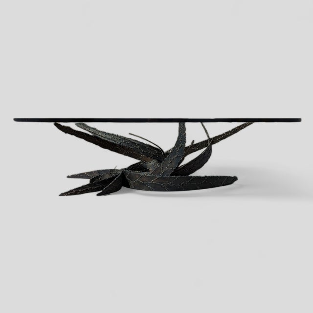 1970s 1972 Silas Seandel Brutalist Torch-Cut Coffee Table, Mid-Century, Glass For Sale - Image 5 of 18