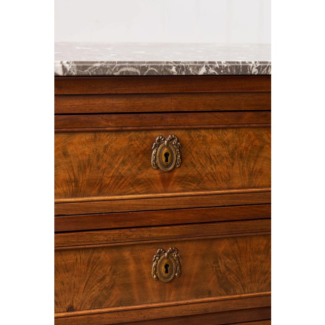 Brown 19th Century French Commode With Grey Top For Sale - Image 8 of 12