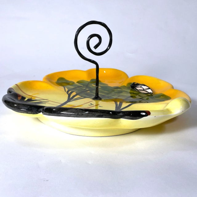 French French Provençal Mid-Century Majolica Cicada Cheese Plate For Sale - Image 3 of 10