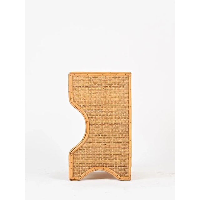 Brown French Riviera Nightstands in Rattan, Wicker and Brass, Italy, 1970s, Set of 2 For Sale - Image 8 of 15