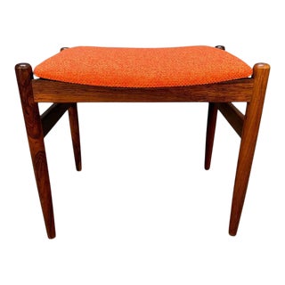Vintage Danish Mid Century Modern Rosewood Ottoman For Sale