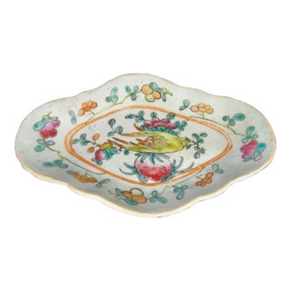 Antique Chinese Famille Rose Footed Offering Dish For Sale