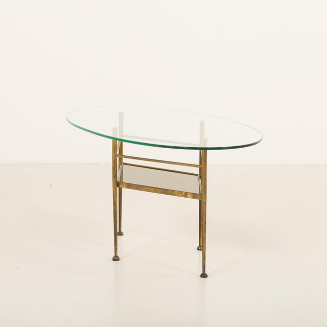 Mid-Century Italian Glass and Brass Table in the style of Gio Ponti, 1970s For Sale - Image 6 of 12