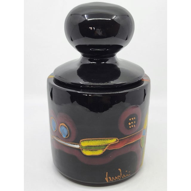 Mid-Century Modern Covered Pot in Black Ceramic by Cesare Verzolini, Italy, 1960 For Sale - Image 3 of 13