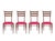 Mid-Century Modern Wood and Magenta Fabric Dining Chairs from Paolo Buffa, 1950s, Set of 4 For Sale - Image 3 of 16