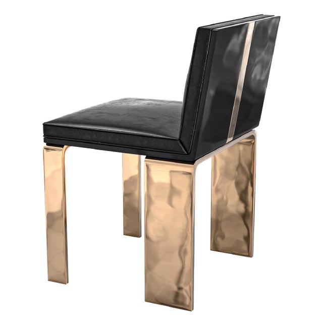 "Bianca" Chair With Bronze and Stainless Steel, Hand Crafted For Sale In Los Angeles - Image 6 of 8