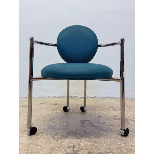 Stanley J Friedman Moon Chair on Casters for Brueton For Sale In Miami - Image 6 of 12