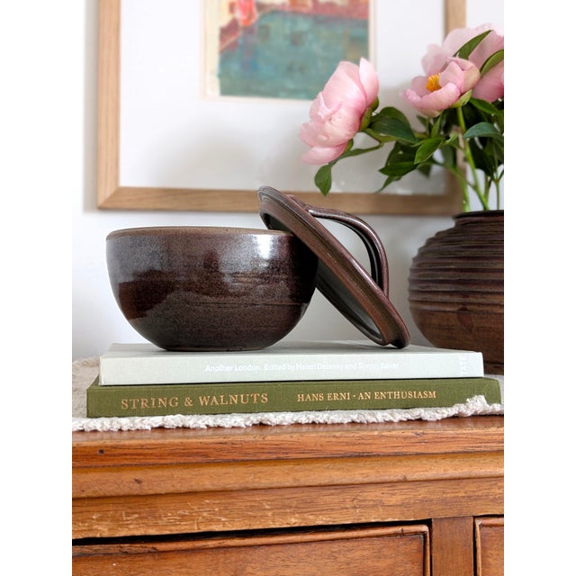 Tenmoku Ceramic Lidded Pot by Henry Hammond, 1950s For Sale - Image 10 of 14