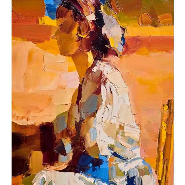 Textile Nicola Simbari - Saffron Daydream - 1964 Oil Painting For Sale - Image 7 of 12