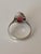 Native American Vintage Rose Quartz Cabochon Stone and Sterling Ring (Size 9.5) For Sale - Image 3 of 8