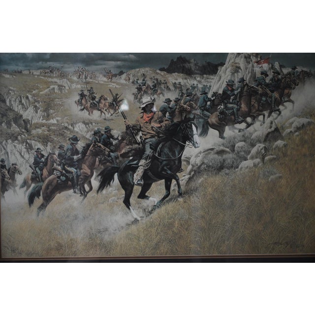 This dynamic limited edition print, Retreat to Higher Ground (1979), is by the renowned American artist Frank McCarthy...