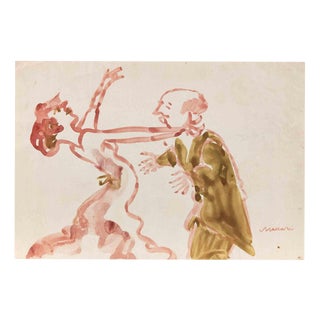 Mino Maccari, Wild Dance, 1950s, Watercolor For Sale