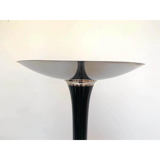 Early 21st Century Art Deco Style Floor Lamp in Black Lacquer and Nickel For Sale - Image 5 of 11