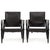 1970s Mid-Century Modern Black Leather “Safari” Chairs Attributed Wilhelm Kienzle- a Pair For Sale - Image 6 of 12