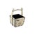Rustic Vintage Rustic Gray White Square With Handle Wood Bucket For Sale - Image 3 of 6