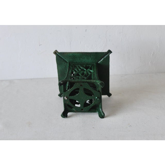 1970s Toro Japanese Iron Hanging Lantern in Green Takaoka For Sale In Miami - Image 6 of 9