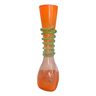Vintage Glass Vase by Kazanecki for Hortensja Glassworks, 1970s For Sale