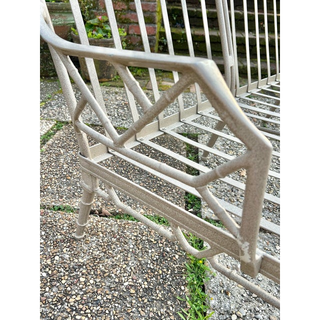 Late 20th Century Late 20th Century Brown Jordan “Calcutta” Faux Bamboo Chinoiserie Chippendale Outdoor Settee or Loveseat For Sale - Image 5 of 12