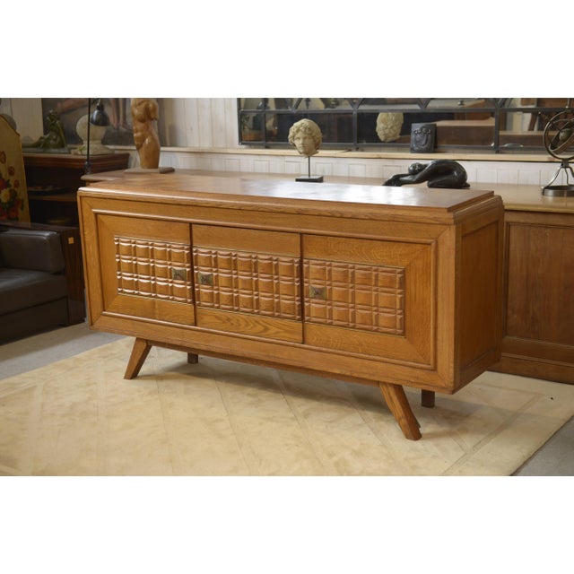 Brutalist Oak Buffet, 1960s For Sale - Image 13 of 13