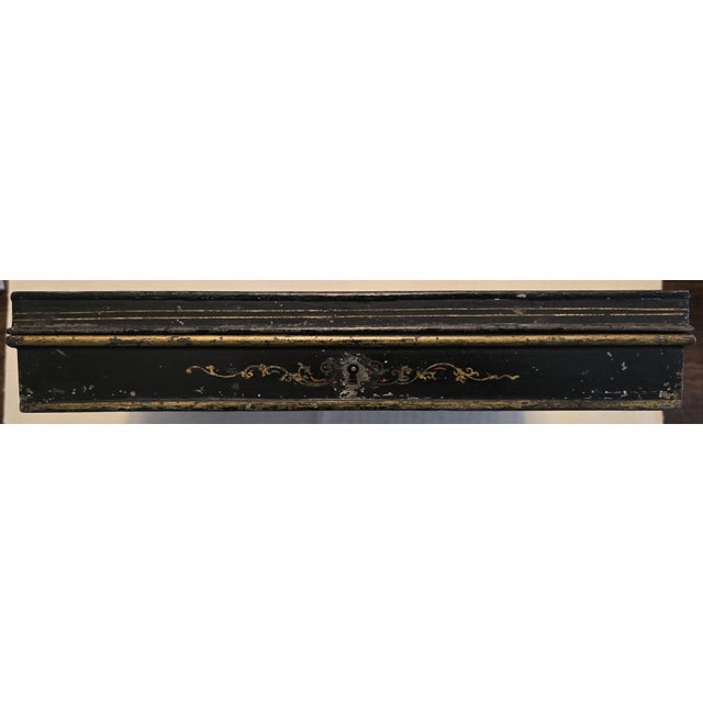 Antique Victorian Japanned Metal Cash Box For Sale In Salt Lake City - Image 6 of 9