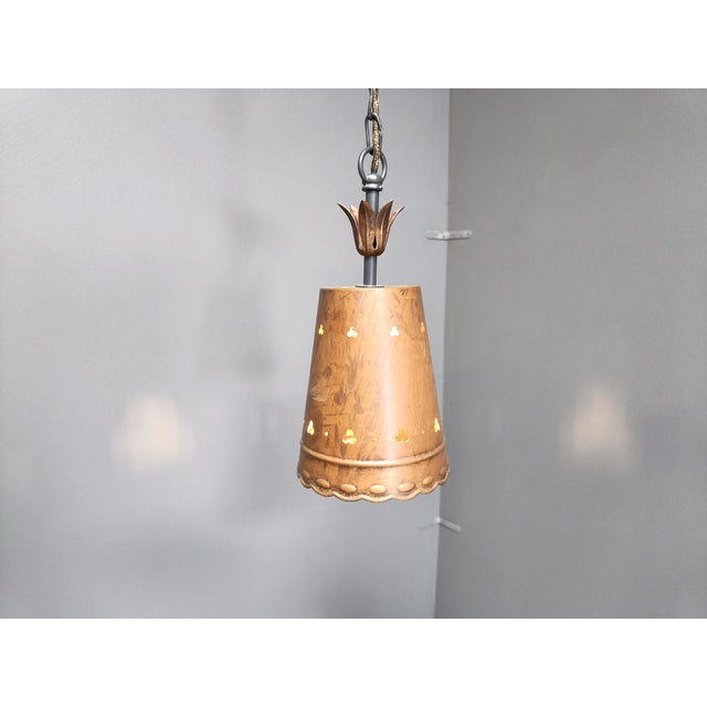 Brutalist Copper Pendant Light, 1970s For Sale - Image 3 of 10
