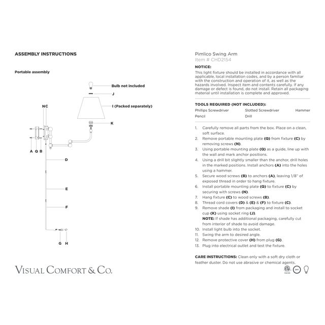 Visual Comfort Chapman & Myers for Visual Comfort Signature Pimlico Swing Arm in Polished Nickel with Linen Shade For Sale - Image 4 of 6