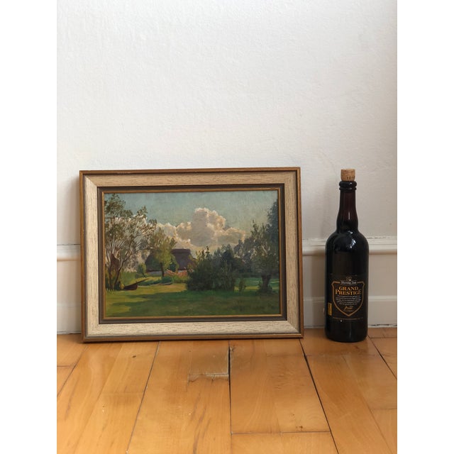 Antique Original Landscape Oil Painting: Framed Countryside Cottage Art For Sale - Image 12 of 15