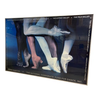 Fund for Dance by Kenn Duncan Vintage Large Framed 1980s Poster For Sale