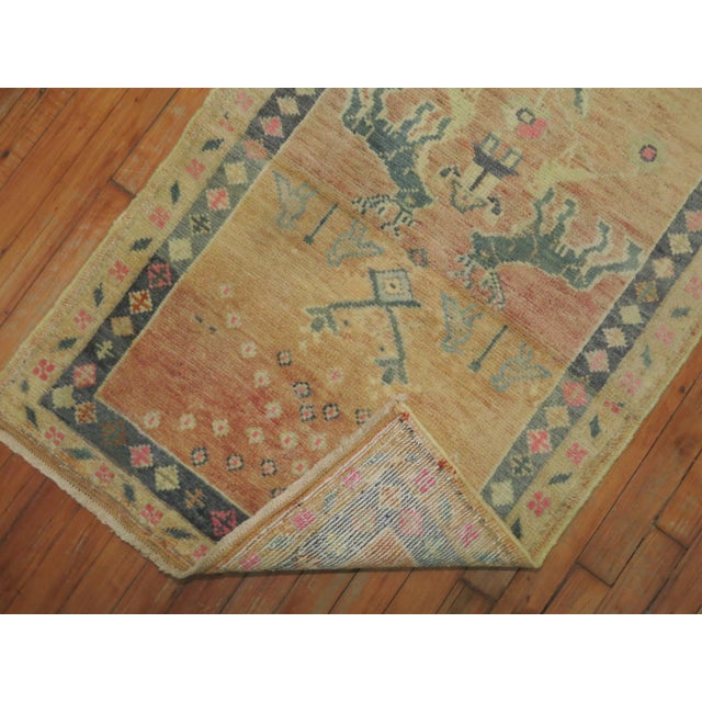 Mid 20th Century Vintage Turkish Deer Rug, 2'5'' X 4'6'' For Sale - Image 5 of 6
