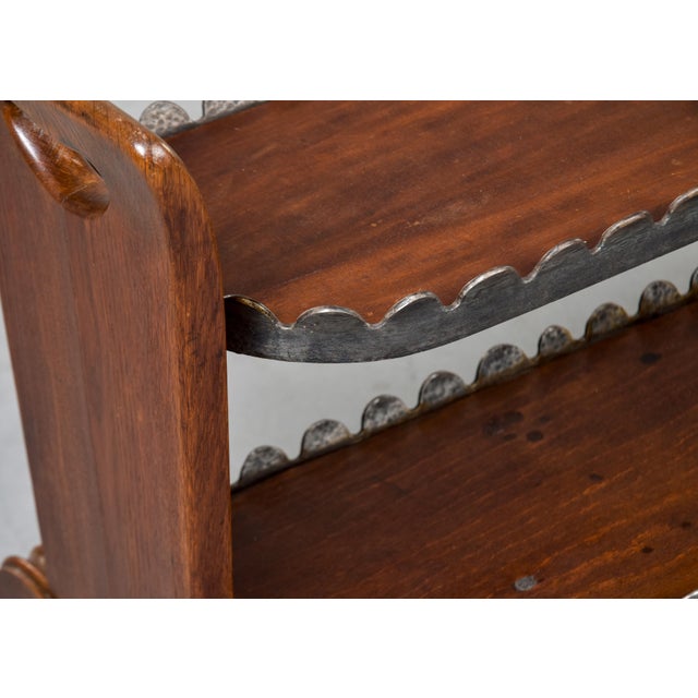 Early 20th Century English Rolling Trolley With Scalloped Gallery For Sale - Image 11 of 11
