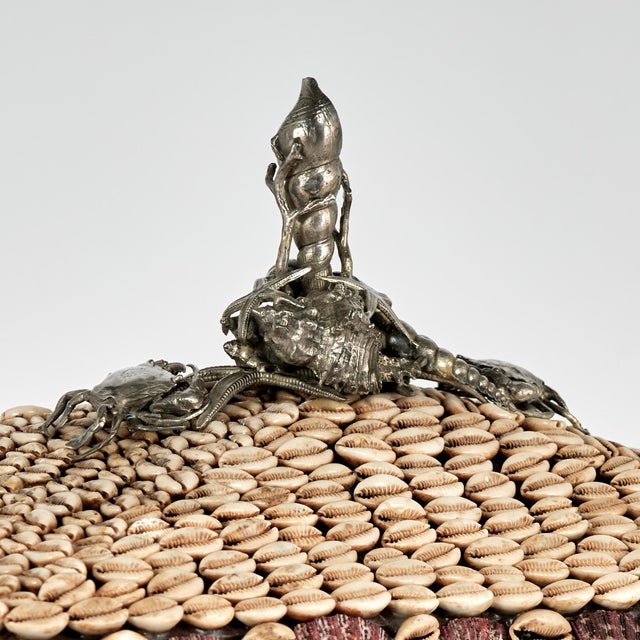 Large Seashell Encrusted Lidded Box With Silvered Crustaceans For Sale In West Palm - Image 6 of 9