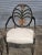 Karges Furniture Late 20th Century Pair of Karges Hepplewhite Plum Arm Chairs Ebonized, Carved Hand Painted Leather Fabric For Sale - Image 4 of 14