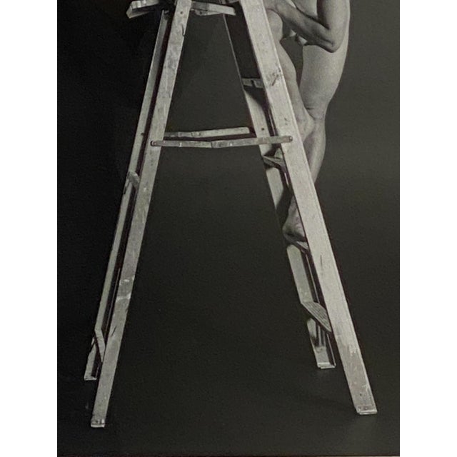 Vintage Art Photograph of a Man on a Ladder For Sale - Image 4 of 5