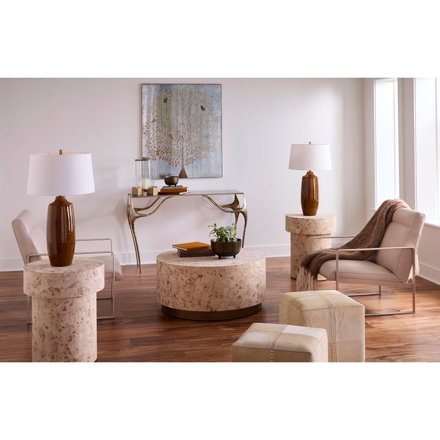 2020s Configuration Side Table, Bleached Burl Wood For Sale - Image 5 of 6