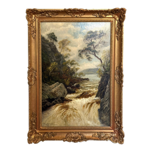 Late 19th Century Tom Seymour (British, 1844-1904) Antique Oil on Canvas, Landscape, Gilt Frame