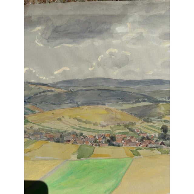Heinrich Pforr, Wide Heights, Village and Valley Landscape in the High Meißner, 1890s, Oil on Canvas For Sale - Image 7 of 13