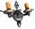 American 1920 Hammered and Mixed Cast Iron and Brass Sconces, Original Patina - a Pair For Sale - Image 3 of 6