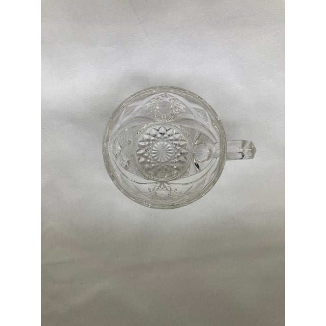 American Vintage Pressed-Glass Punch Cups With Hobstar Pattern / Set of 8 For Sale - Image 3 of 4